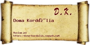 Doma Kordélia névjegykártya